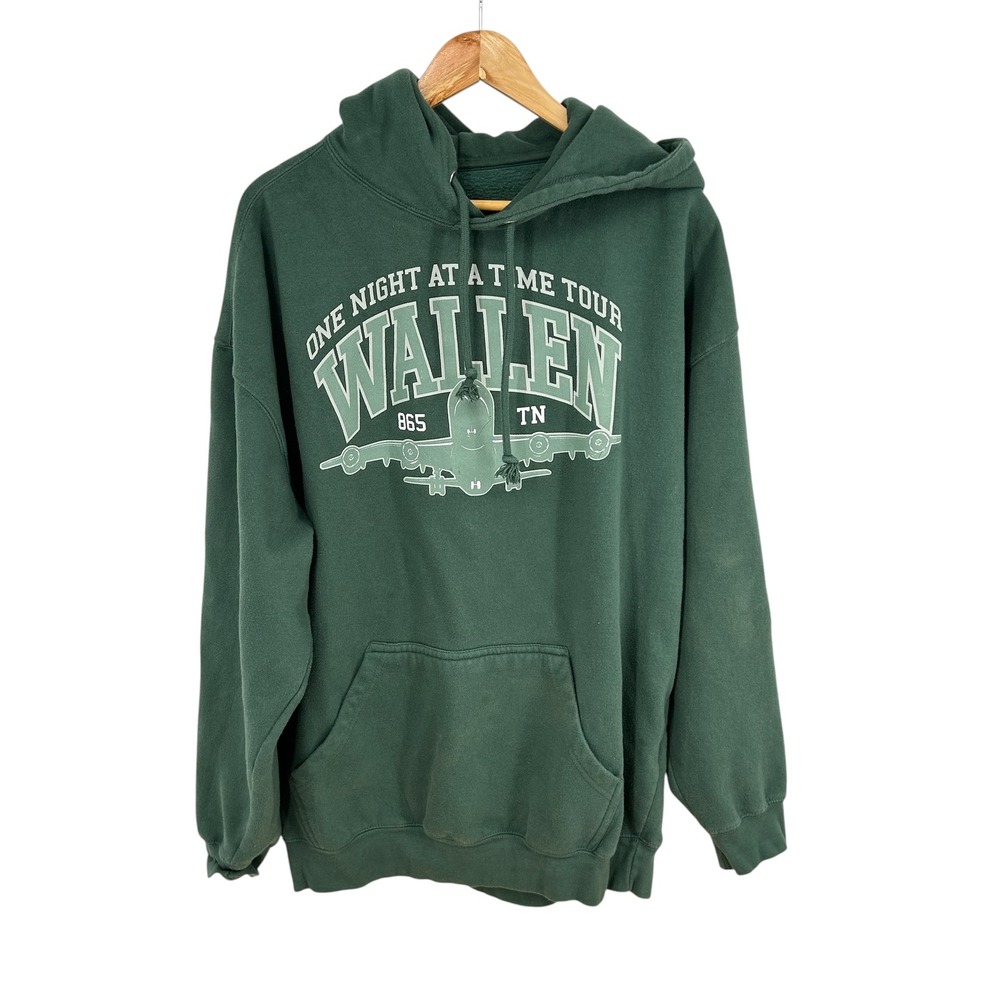 Morgan Wallen One Night At A Time World Tour Hoodie Green Mens XL